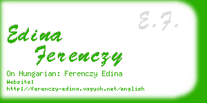 edina ferenczy business card